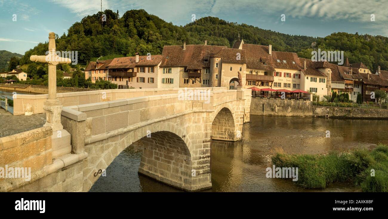 St.Ursanne am Doubs Foto Stock