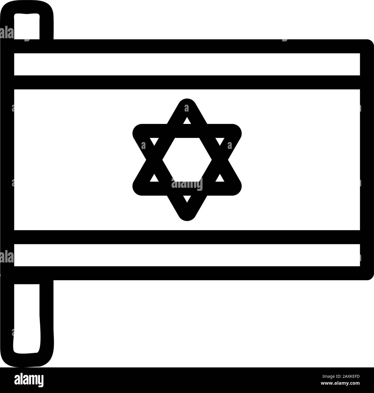 Vettore icona Israele. Segno di linea sottile. Illustrazione del simbolo del contorno isolato Illustrazione Vettoriale