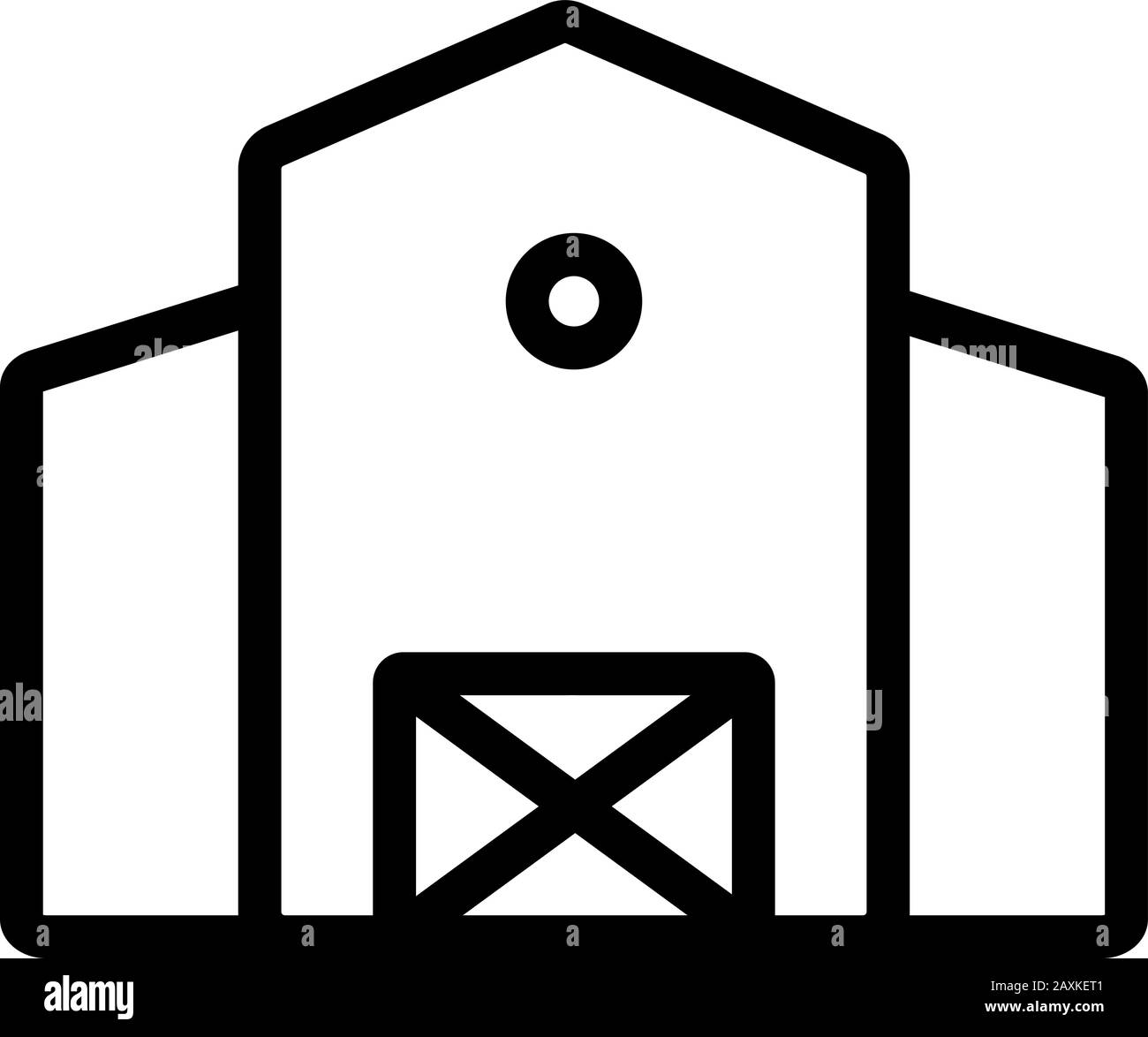 Vettore icona azienda agricola. Segno di linea sottile. Illustrazione del simbolo del contorno isolato Illustrazione Vettoriale