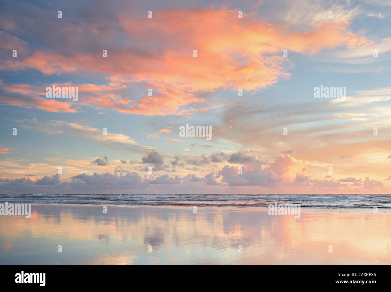 Serata Di Umore A Bethells Beach, Auckland, North Island, Nuova Zelanda Foto Stock