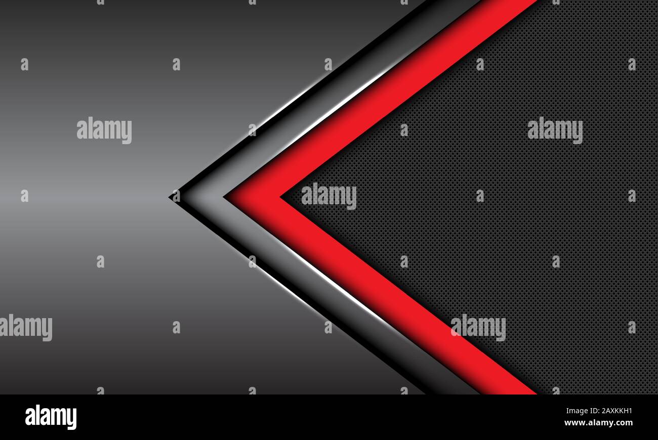Astratto twin rosso grigio freccia direzione design moderna tecnologia futuristica sfondo illustrazione vettoriale. Illustrazione Vettoriale