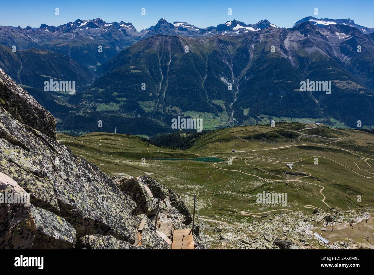 Splendido scenario dei monti Bettmerhorn, Vallese, Svizzera Foto Stock