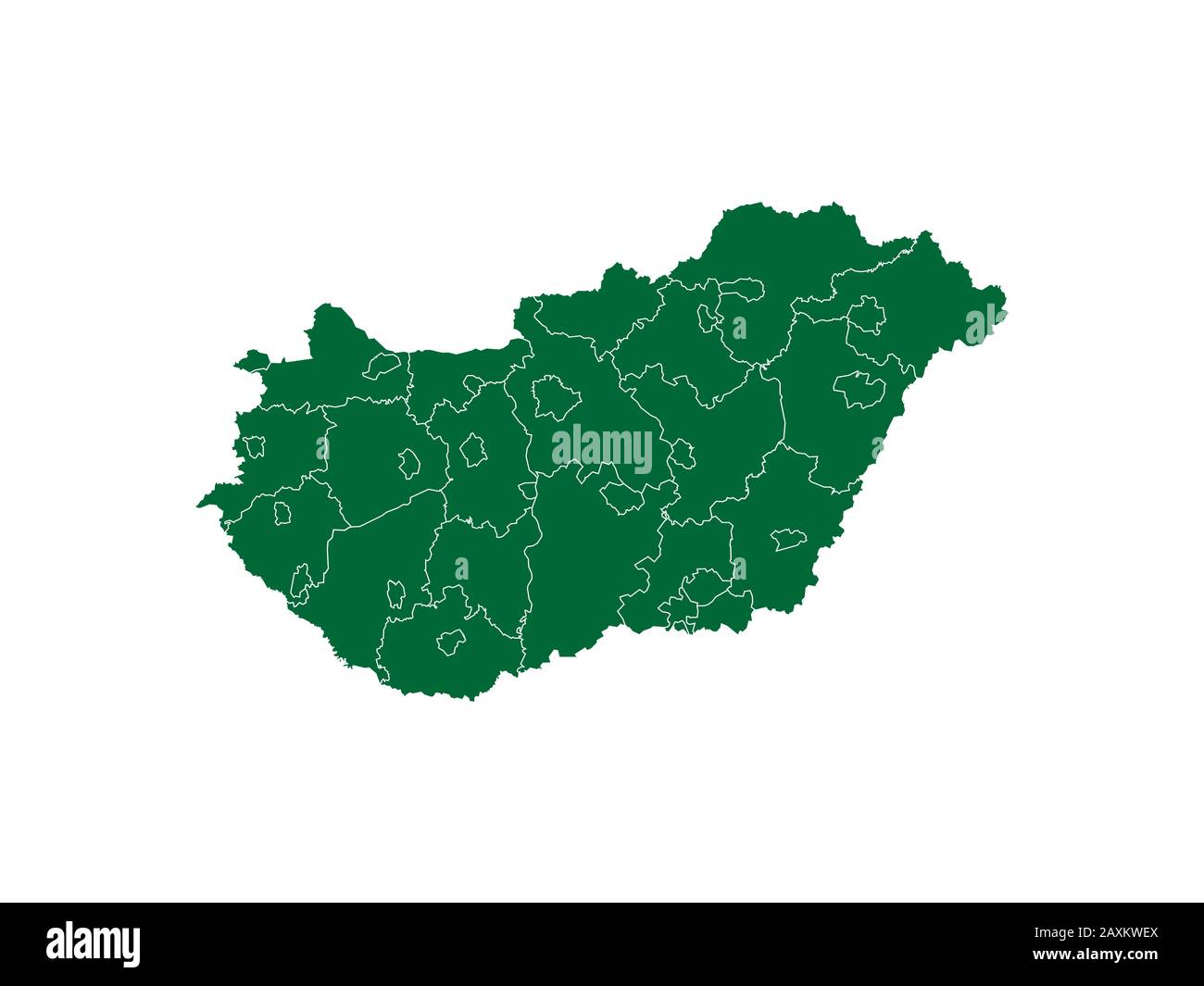 Ungheria mappa su sfondo bianco. Illustrazione Vettoriale. Illustrazione Vettoriale
