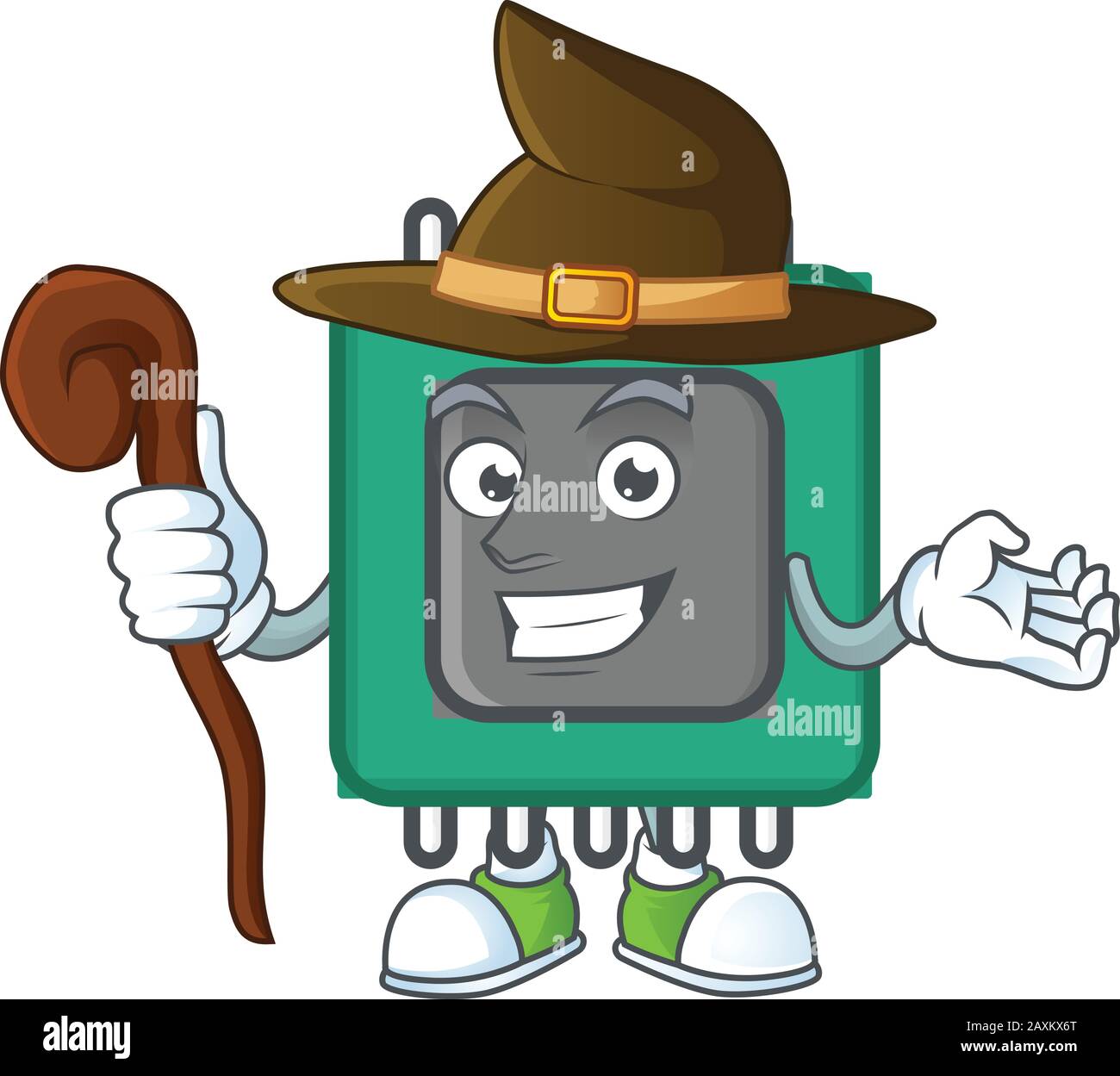 Una RAM carino eseguita come una strega sul palco Illustrazione Vettoriale