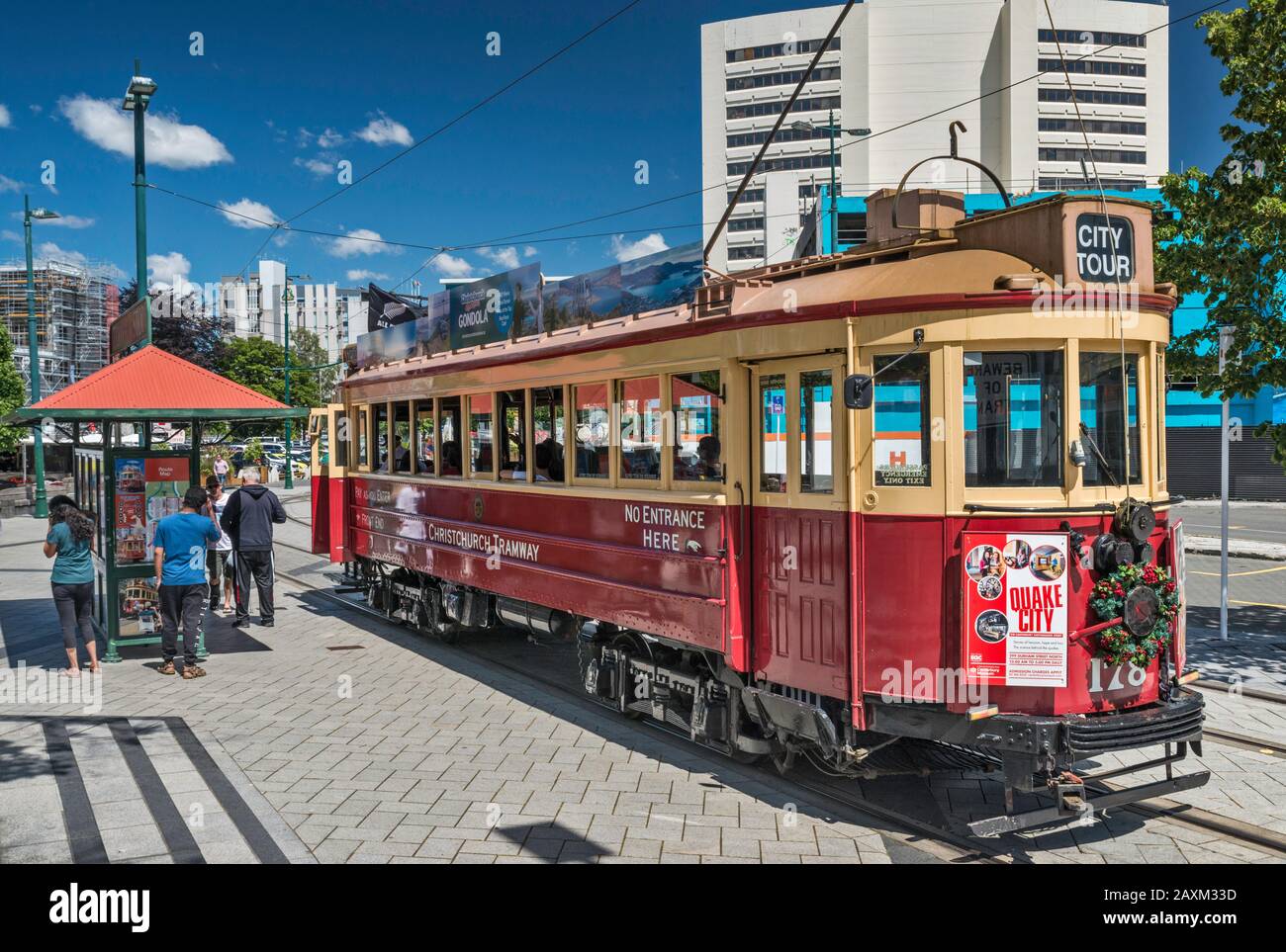 Tram Storico A Christchurch, South Island, Nuova Zelanda Foto Stock