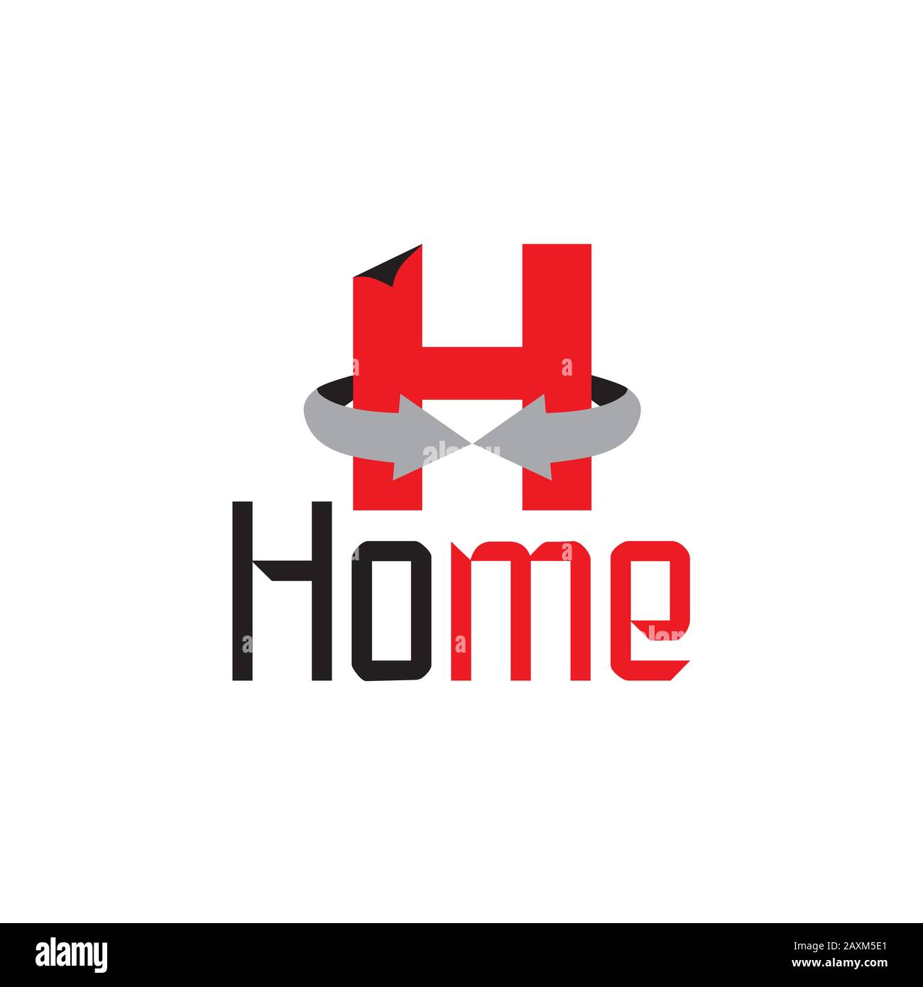 lettera h home cerchio frecce 3d logo Illustrazione Vettoriale