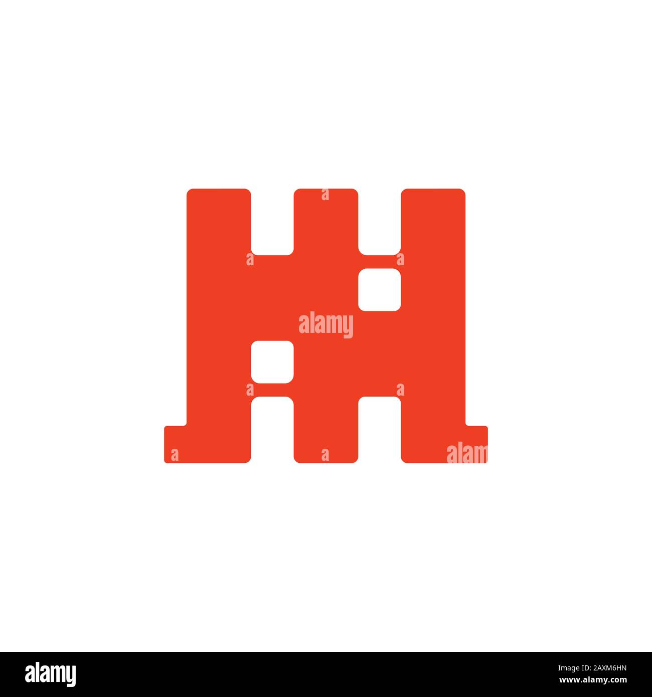 lettera n geometrico castello disegno vettore logo Illustrazione Vettoriale