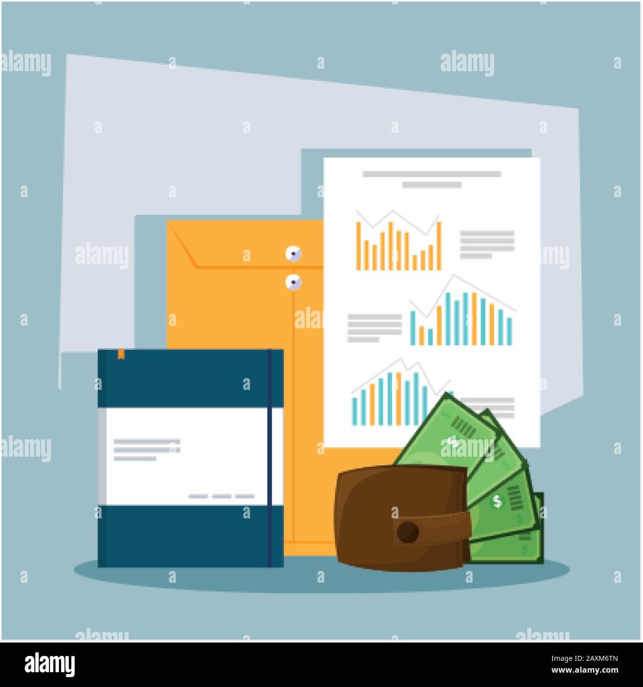 set di icone del disegno grafico vettoriale del giorno fiscale Illustrazione Vettoriale