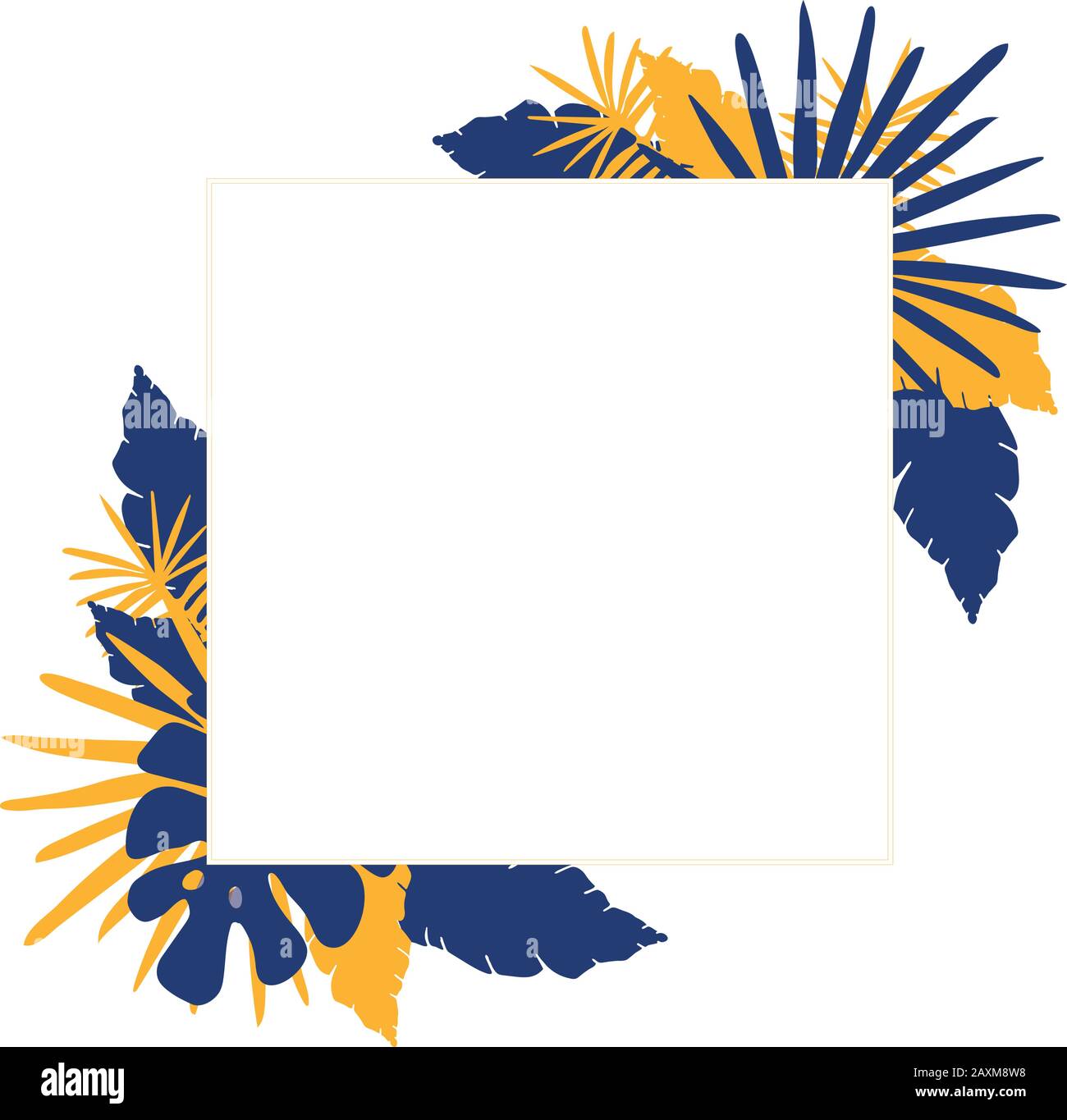 poster di nuova collezione o vendita. banner o poster in foglia di palma per e-commerce, negozio online di cosmetici, negozio di moda e bellezza. illustrazione vettoriale Illustrazione Vettoriale