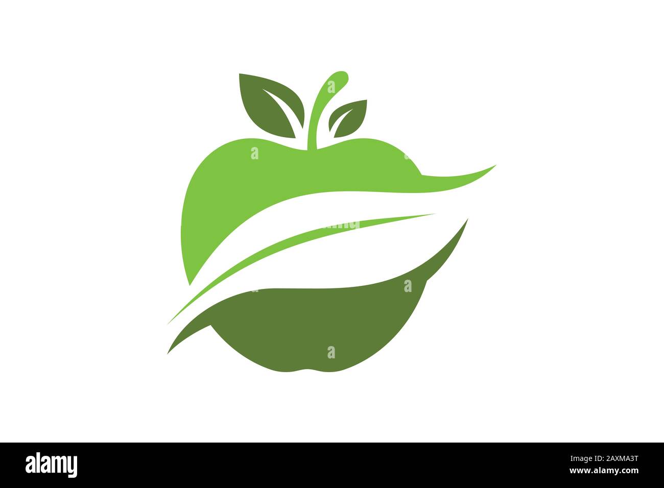 Simbolo del logo Apple in stile piatto su sfondo bianco Illustrazione Vettoriale