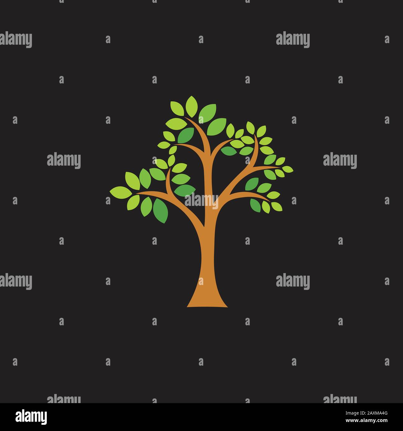 vettore di logo 3d gradient leaf tree decoration Illustrazione Vettoriale