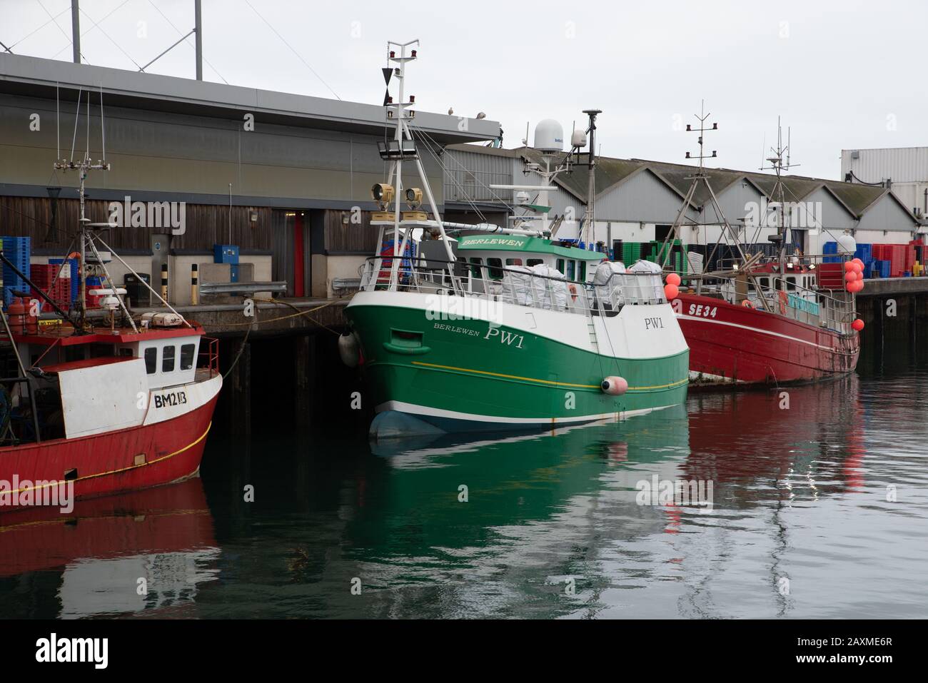Der Hafen von Brixham ist Großbritanniens größter Fischereifen, Devon, im Südwesten Engeland. // il porto di Brixham è la più grande pesca della Gran Bretagna Foto Stock