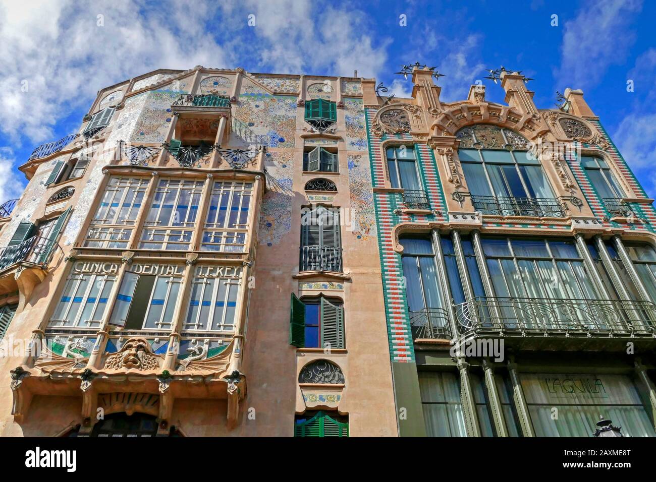 Casa in stile Liberty Can Forteza Rey al Placa del Marques del Palmer, Palma di Maiorca, Maiorca, Isole Baleari, Spagna Foto Stock