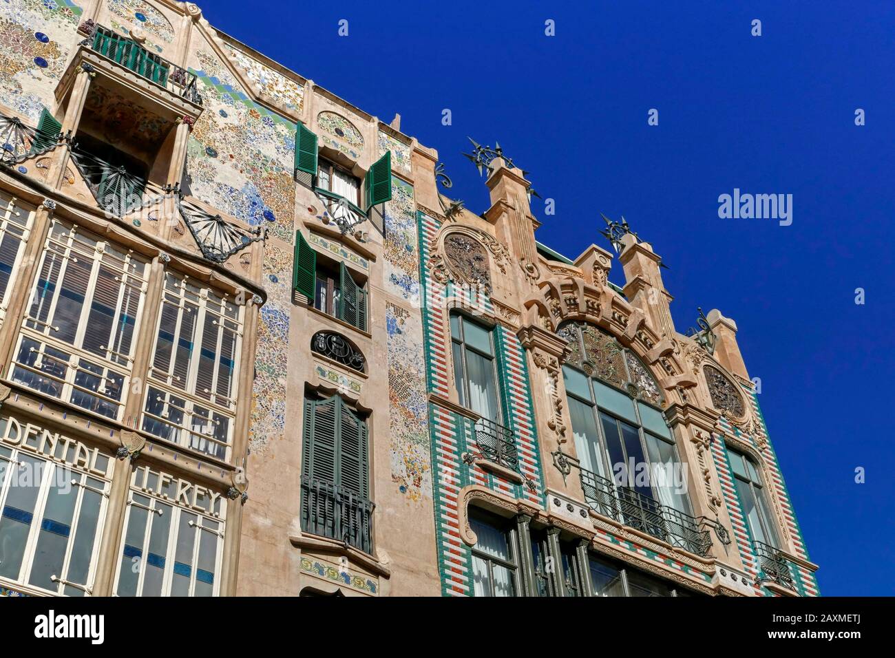 Casa in stile Liberty Can Forteza Rey a Placa del Marques del Palmer, Palma di Maiorca, Maiorca, Isole Baleari, Spagna Foto Stock