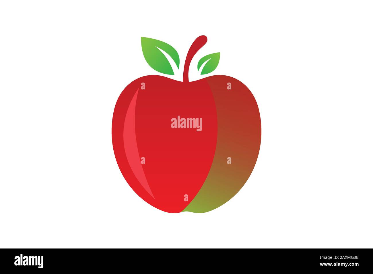 Simbolo del logo Apple in stile piatto su sfondo bianco Illustrazione Vettoriale