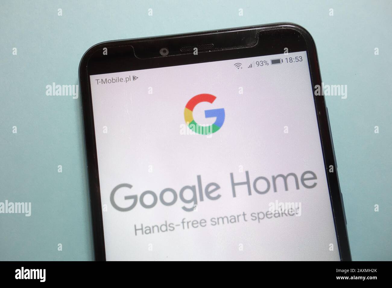 Logo Google Home sullo smartphone Foto Stock