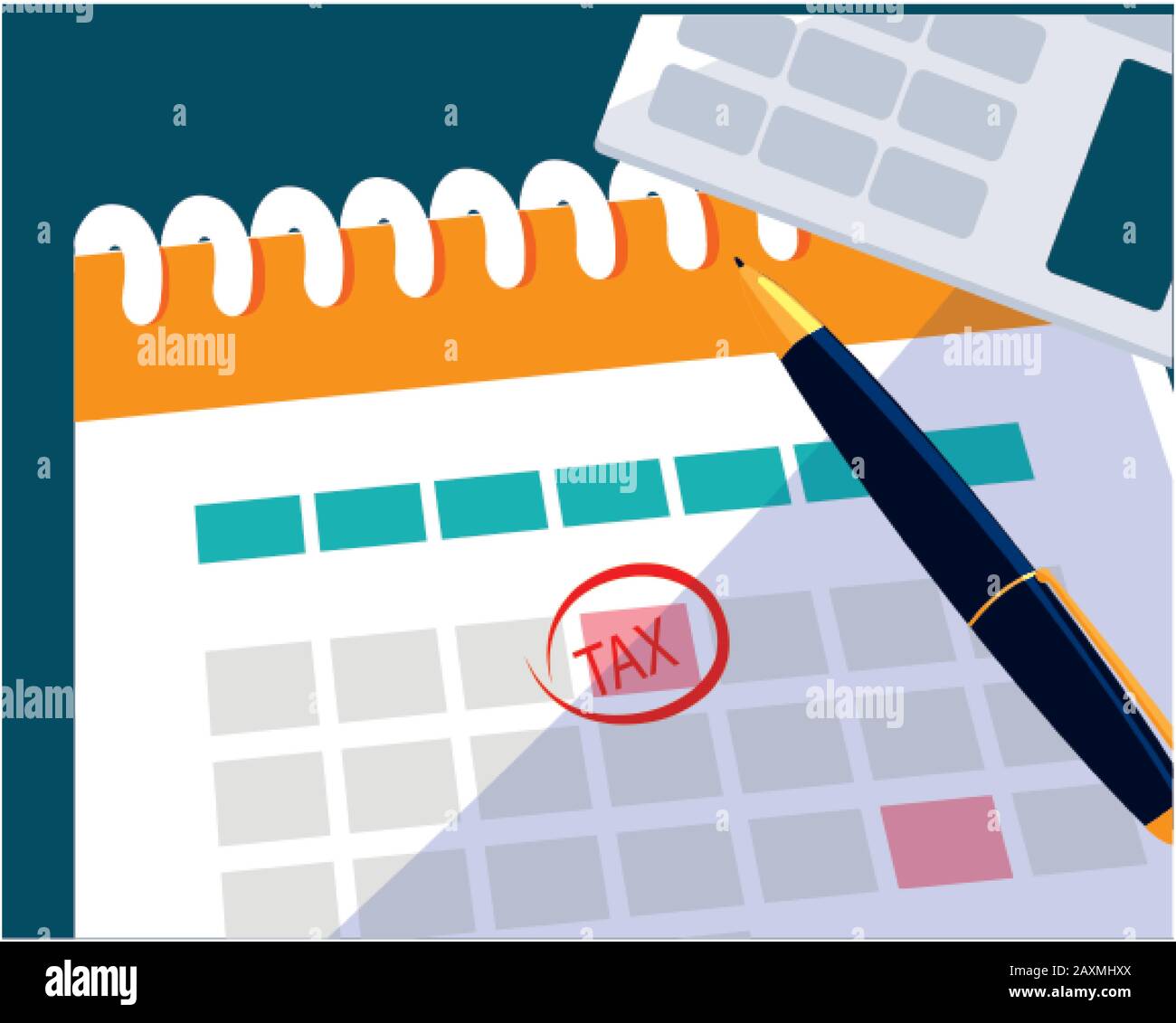 set di icone del disegno grafico vettoriale del giorno fiscale Illustrazione Vettoriale