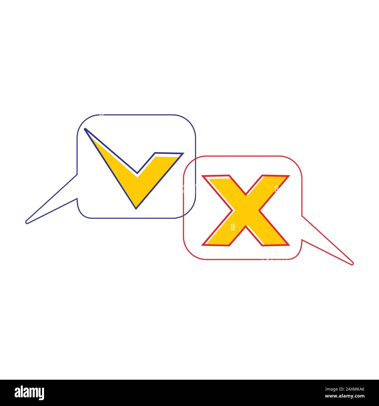 concordare il vettore del logo con il simbolo di fumetto non in disaccordo Illustrazione Vettoriale