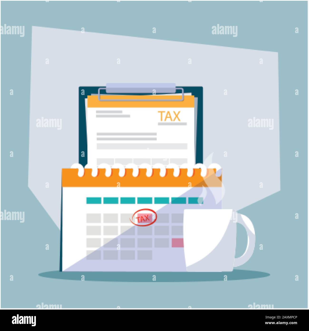 set di icone del disegno grafico vettoriale del giorno fiscale Illustrazione Vettoriale