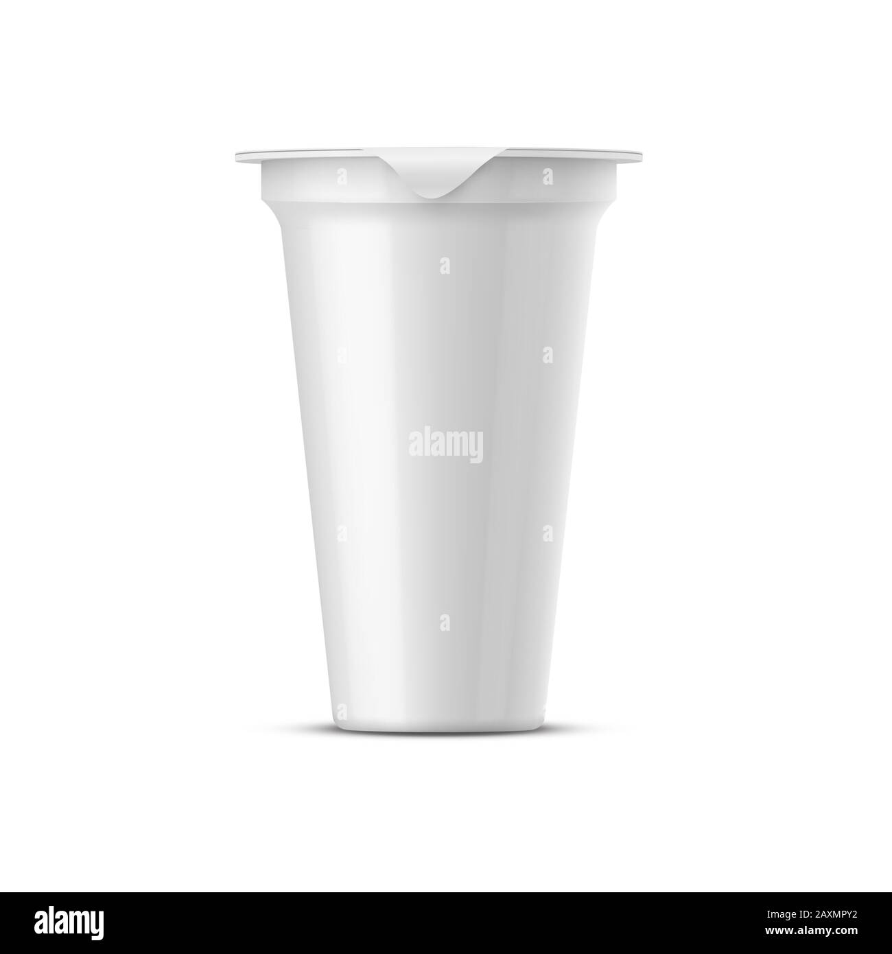Vaso vettoriale rotondo bianco lucido realistico con un coperchio di lamina per conservare yogurt, panna acida e altri prodotti caseari e dessert Illustrazione Vettoriale