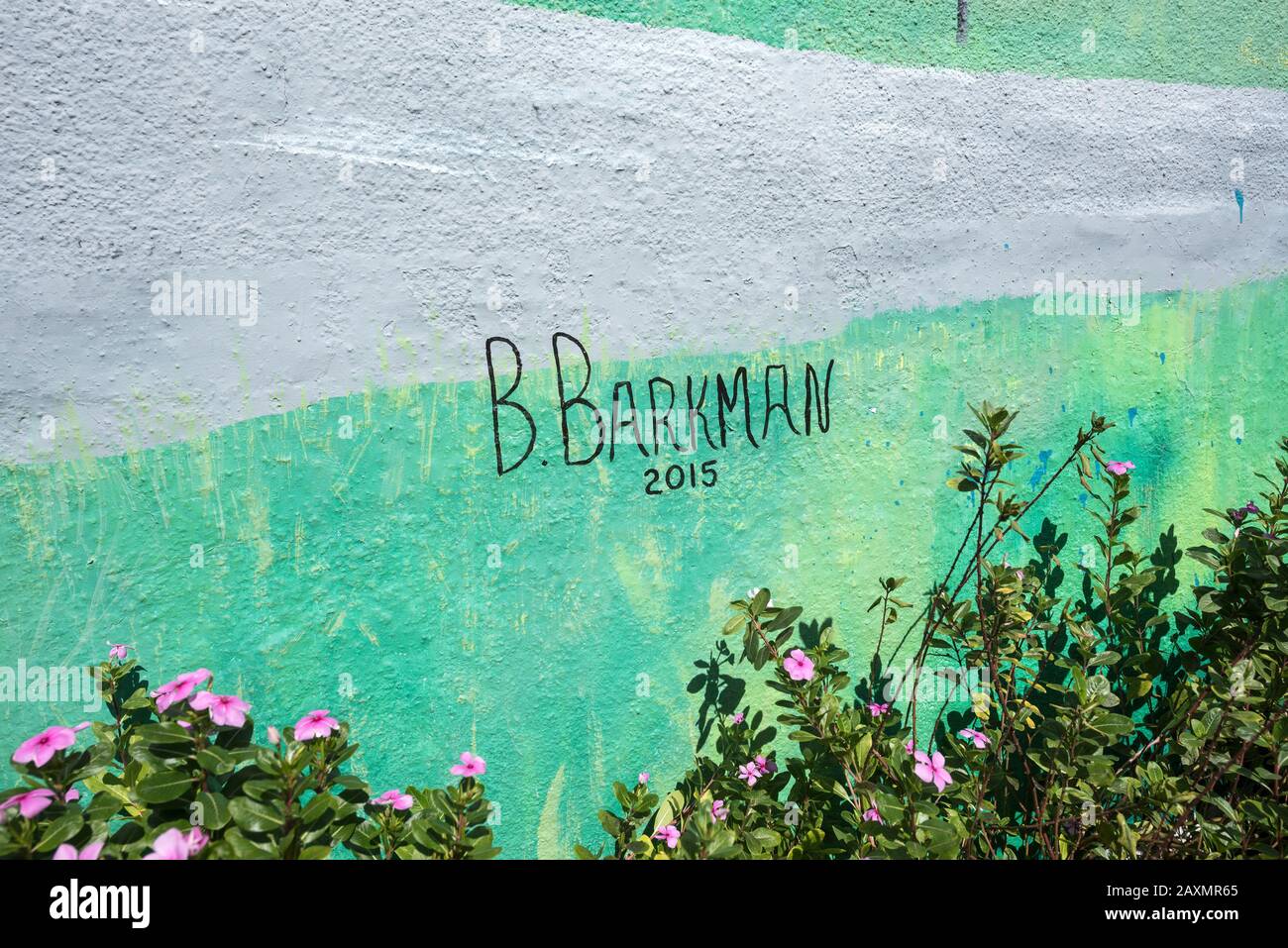 Lo storico High Springs, Florida, è raffigurato nei murales dell'artista locale Brian Barkman. Foto Stock