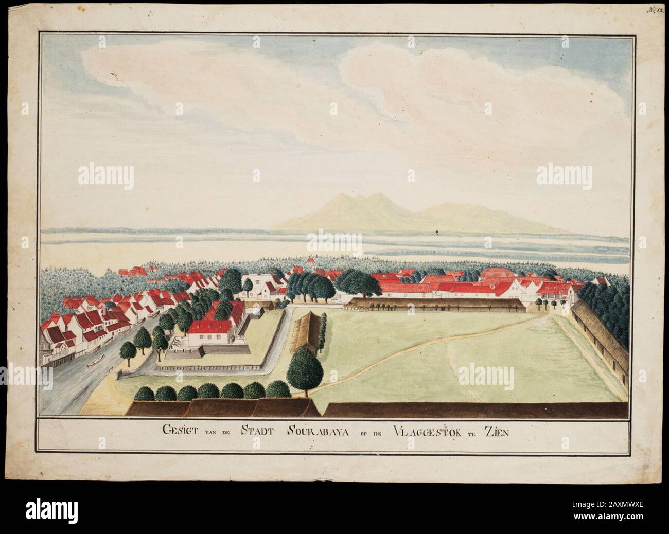 Disegno del corvo vola dalla città di Surabaya, 1800-1850 Data: Sconosciuto Creatore: Sconosciuto numero Di Parte: 4.MIKO inv G1.7 Tong Tong Fair 2010 The National Archives, EYE Film Institute Netherlands and the Dutch Institute for Sound e presentare mai visto prima di archivio materiale sulle Indie Orientali Olandesi e l'Indonesia nel Padiglione della Cultura presso la Fiera Tong Tong dal 19 al 30 maggio a l'Aia. Il progetto immagini Per Il Futuro, in cui queste tre organizzazioni lavorano insieme su un processo di digitalizzazione, quest'anno ha il tema "Indonesia". Ulteriori informazioni su http://www.beeldenvoordetoekomst.nl/in Foto Stock