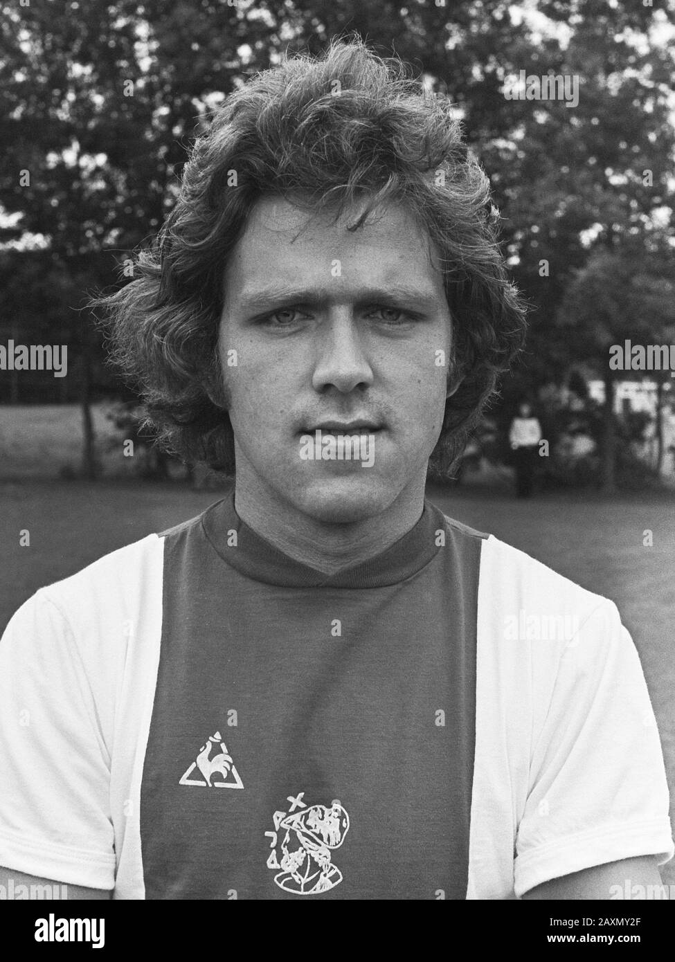 AJAX presenta la nuova selezione per la prossima stagione calcistica 1975-1976; Geert Meijer 15 luglio 1975 Foto Stock
