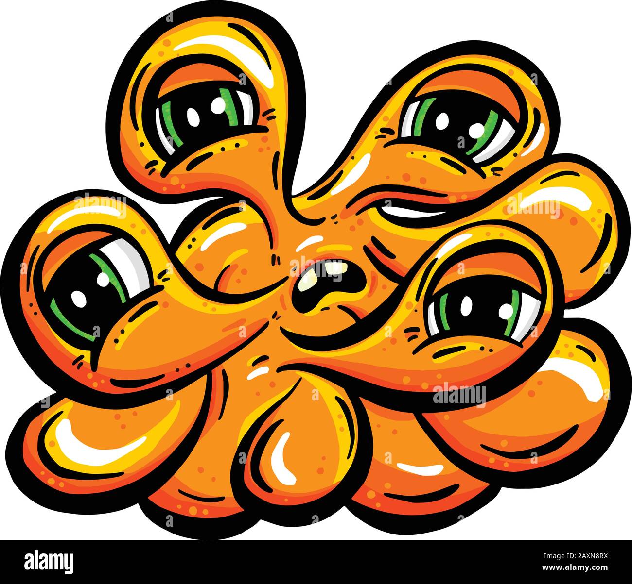 Una Creatura Immaginaria Di Weird Cartoon Blob Appare Nell'Illustrazione Del Vettore Depresso Illustrazione Vettoriale