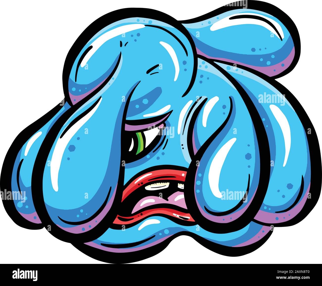 Una Creatura Immaginaria Di Weird Cartoon Blob Appare Nell'Illustrazione Del Vettore Depresso Illustrazione Vettoriale