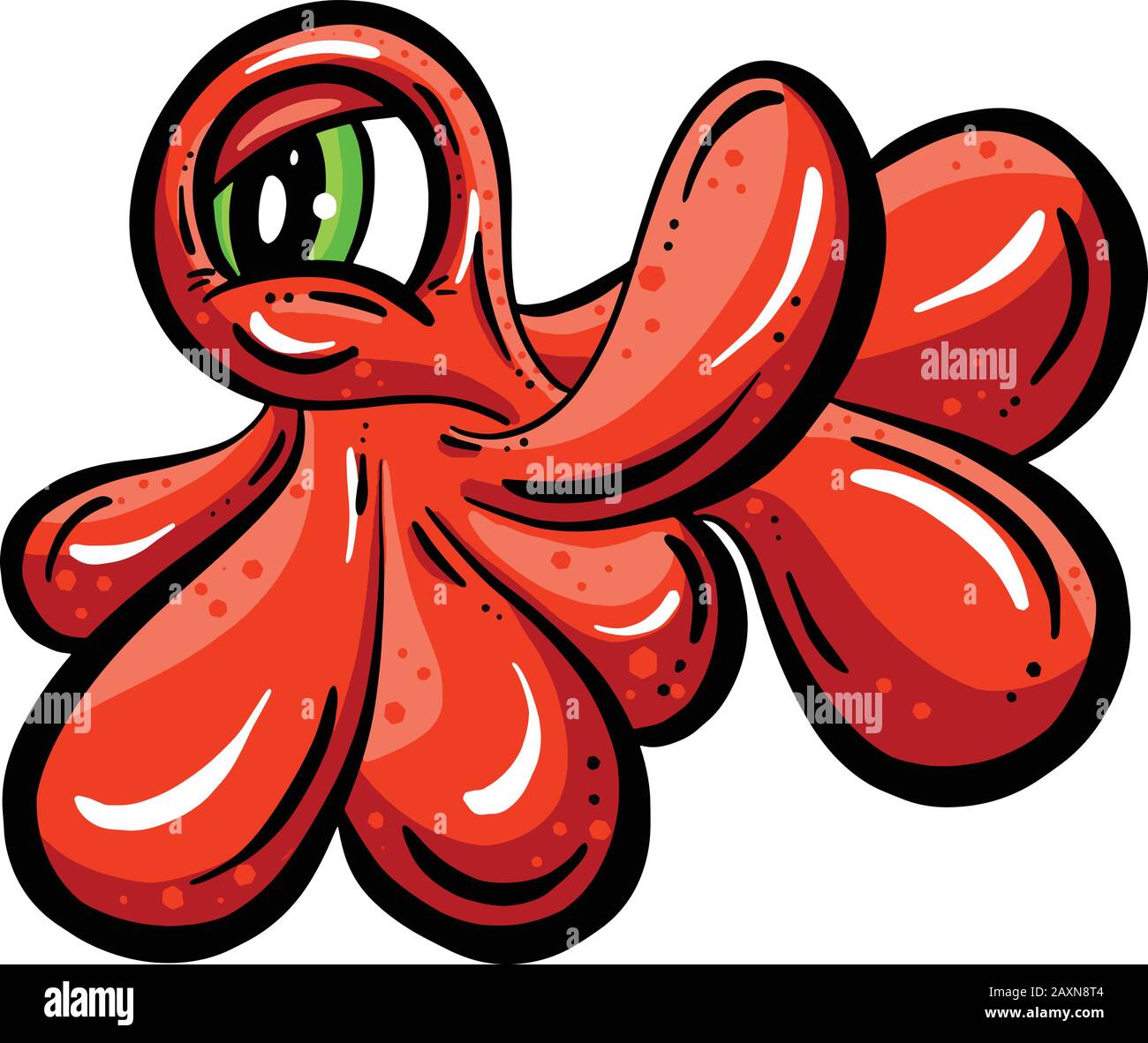 Una Creatura Immaginaria Di Weird Cartoon Blob Appare Nell'Illustrazione Del Vettore Depresso Illustrazione Vettoriale