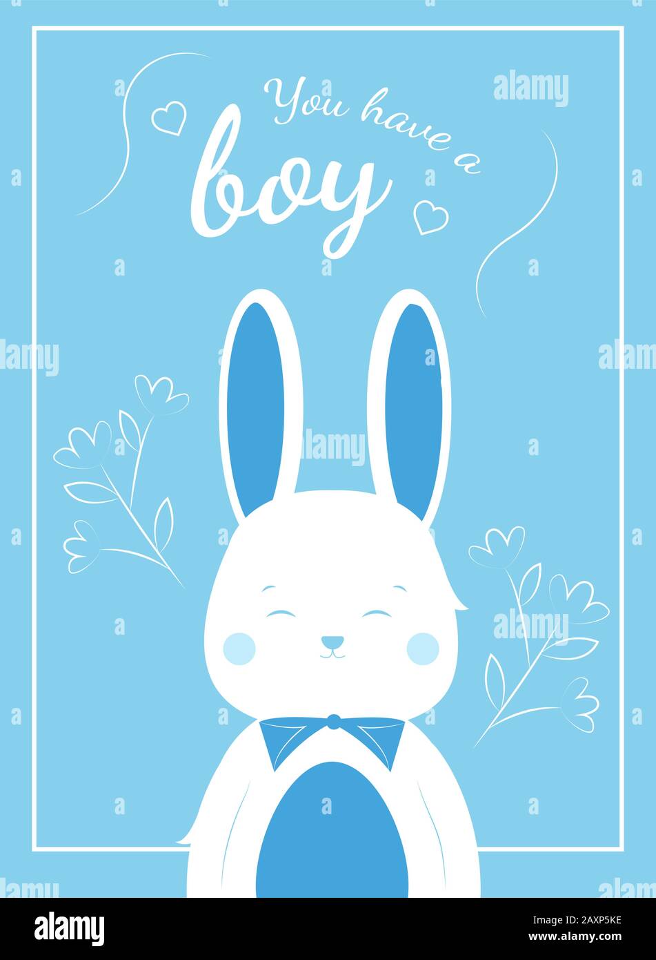 Biglietto di auguri con la nascita di un bambino. Illustrazione Vettoriale