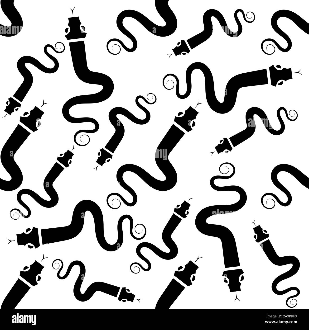 Splendido Motivo Senza Giunture Con Serpenti . Tessile. Vettore Illustrazione Vettoriale