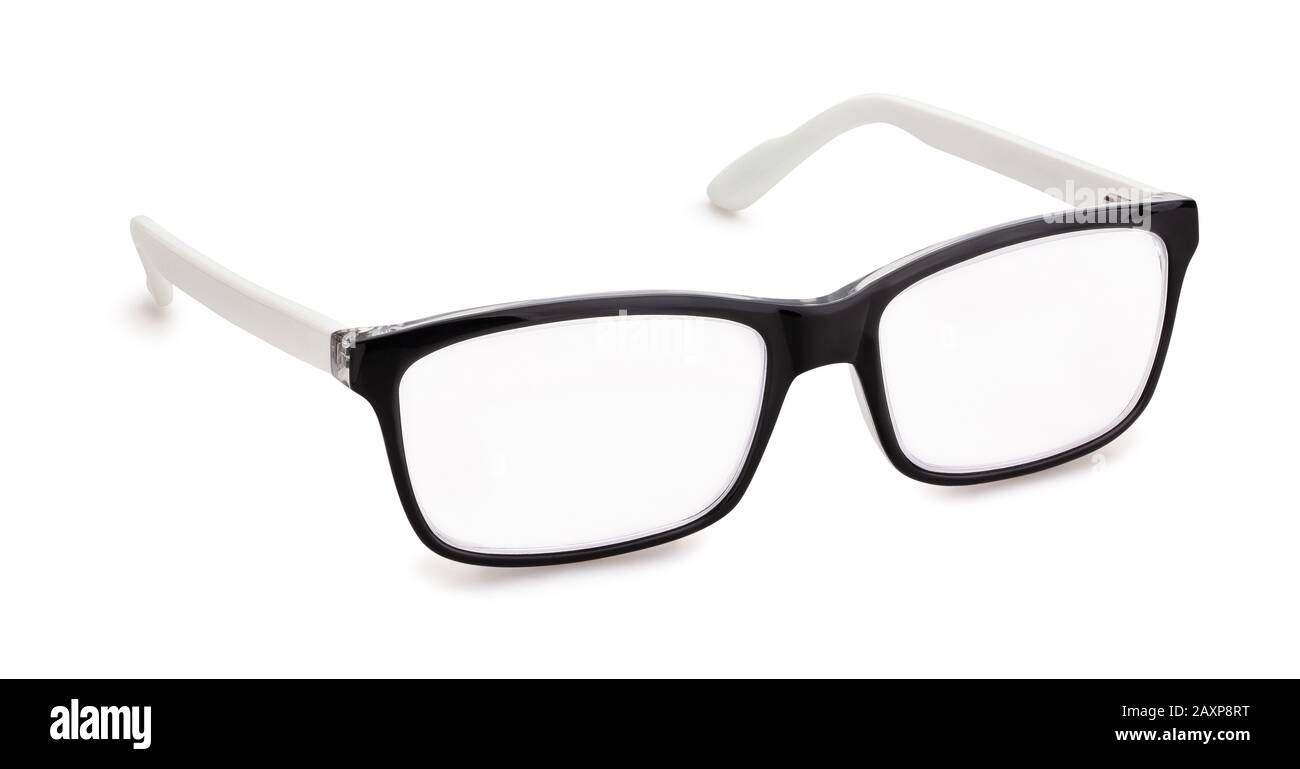 percorso occhiali isolato su bianco Foto Stock
