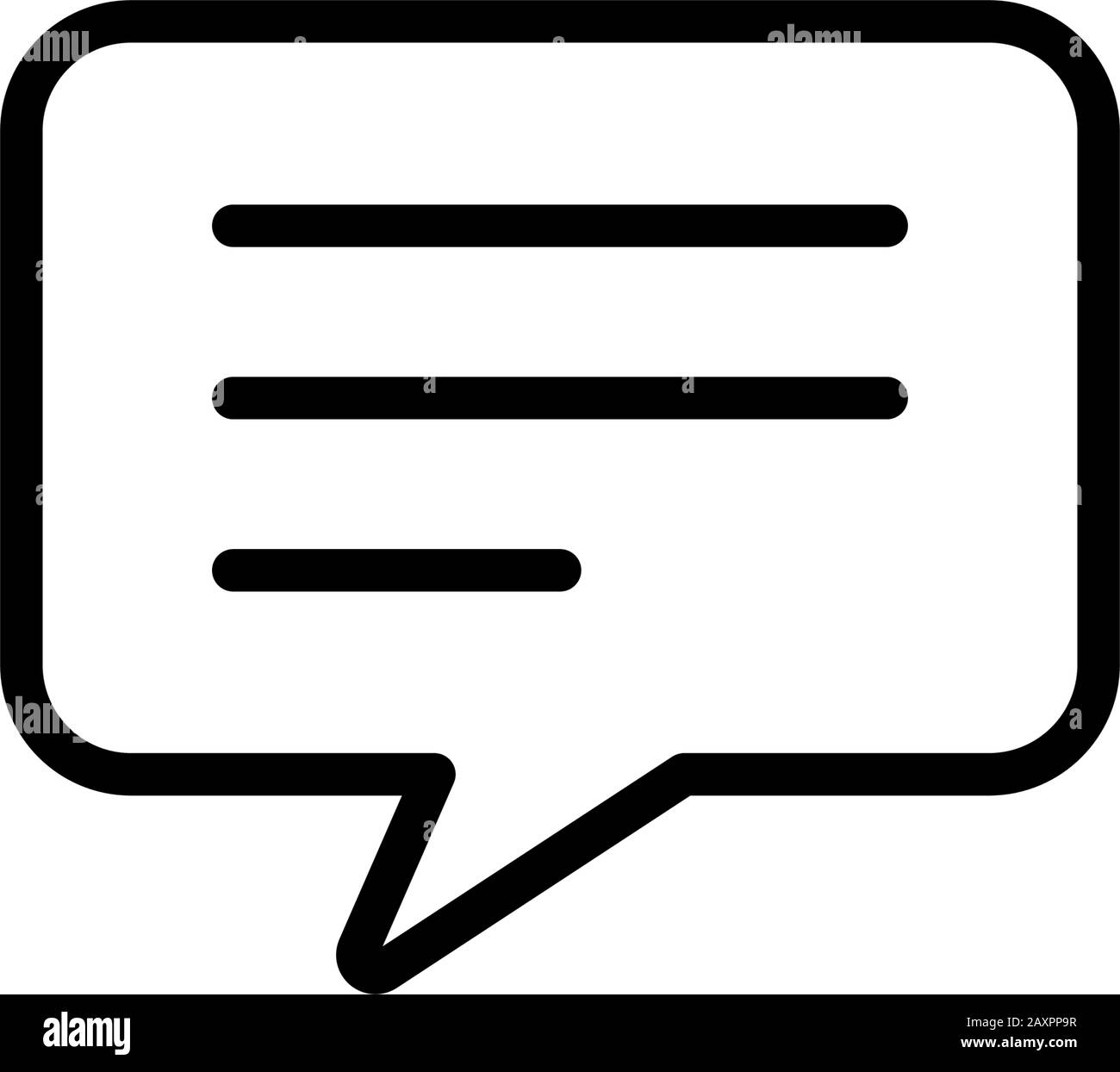 Icona del vettore di contorno per la scrittura dei messaggi. Pittogramma di chat di supporto. Illustrazione Vettoriale