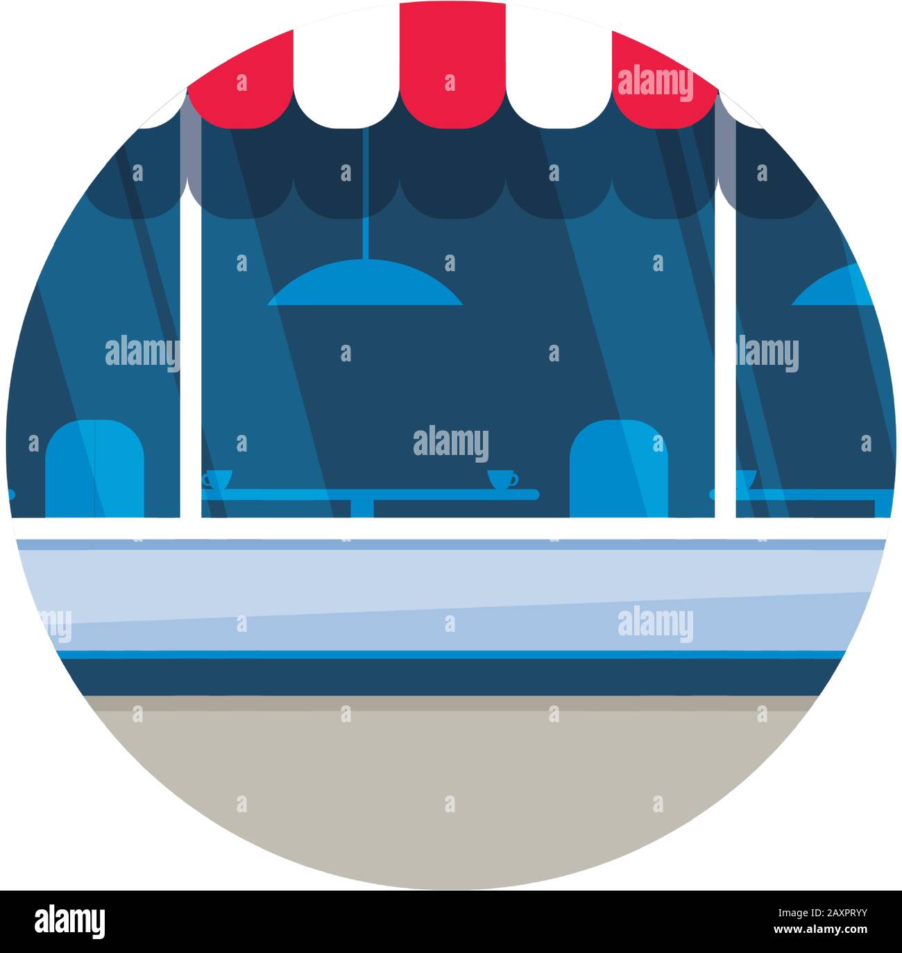 acquista davanti con disegno a righe con disegno a forma di tenda vettoriale Illustrazione Vettoriale