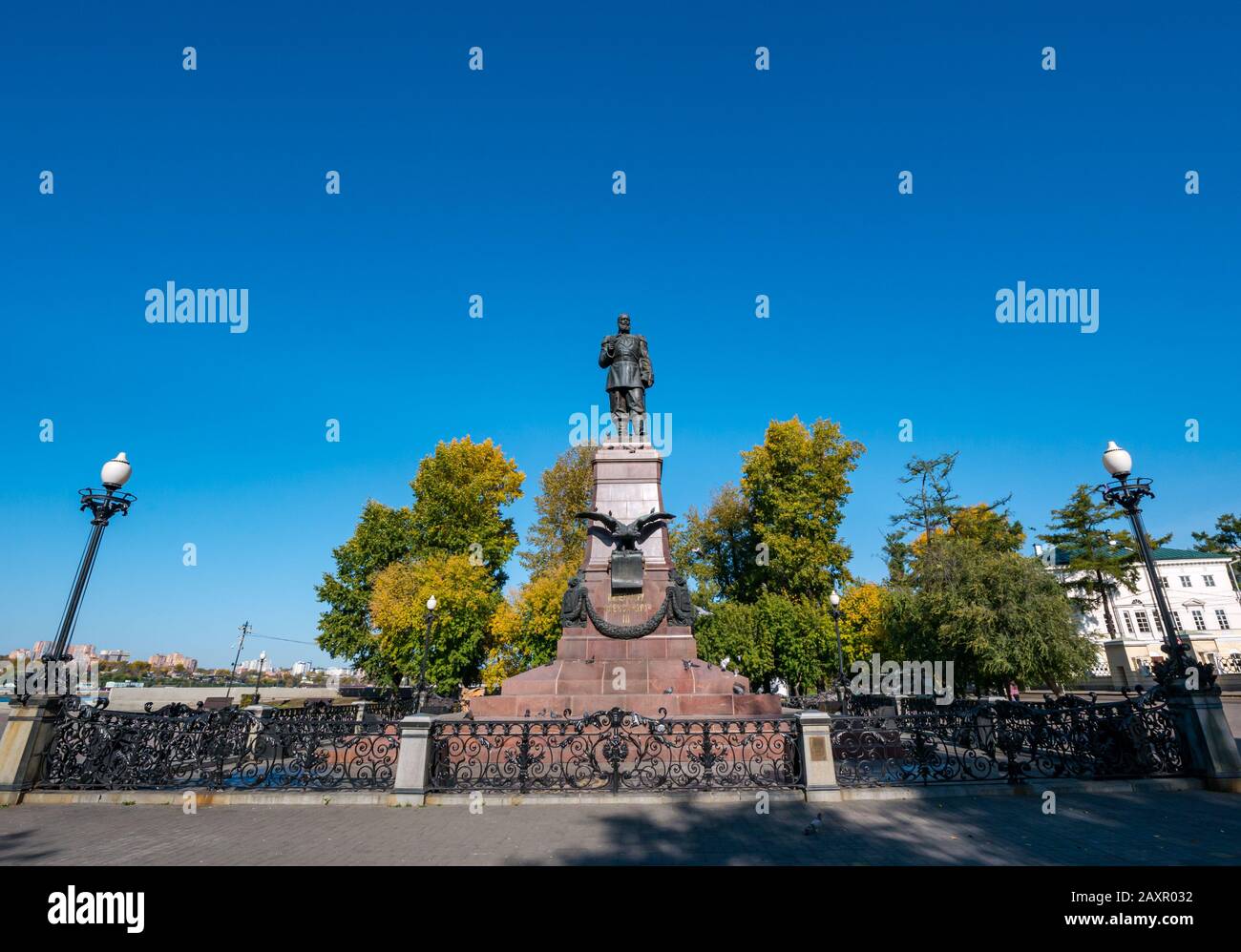 Monumento di Alessandro III, Irktusk, Siberia, Federazione Russa Foto Stock