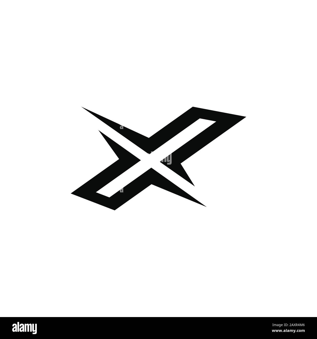 Modello iniziale di design del logo lettera x Illustrazione Vettoriale