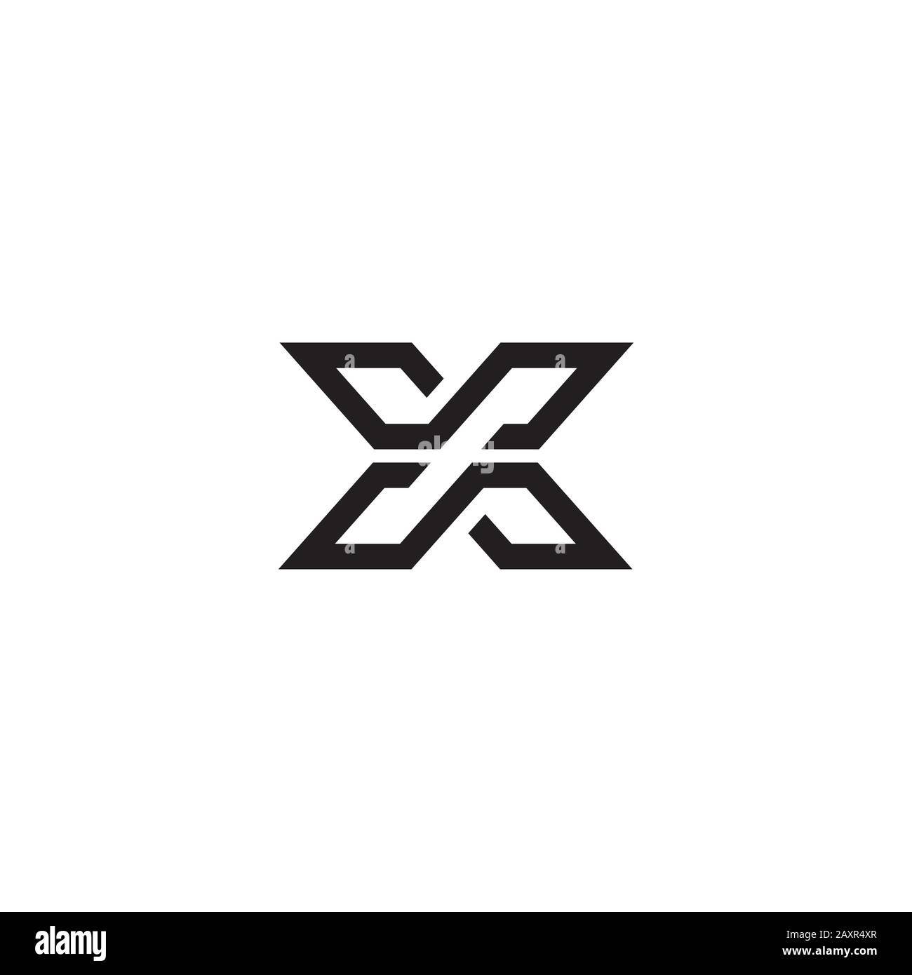 Modello iniziale di design del logo lettera x Illustrazione Vettoriale