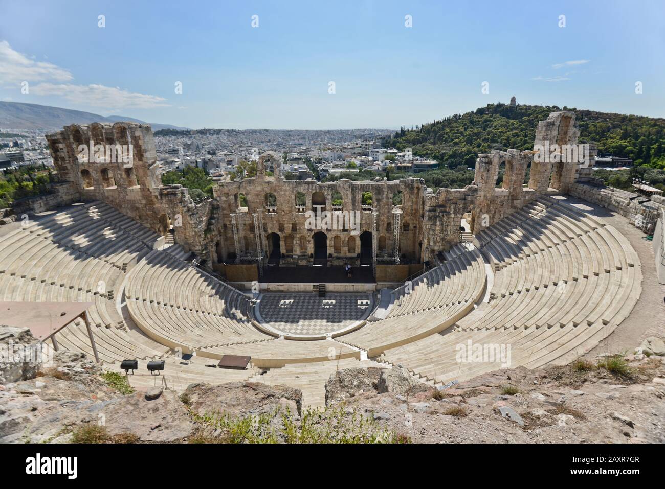 L'Odeione Di Erode Attico, Acropoli Di Atene, Grecia Foto Stock