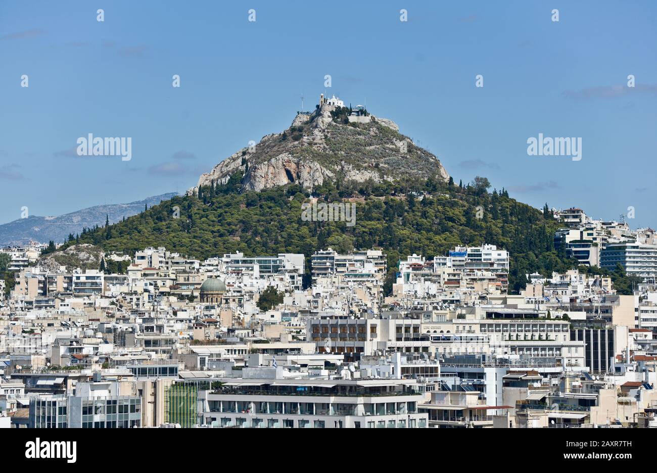 Il Monte Lycabettus, Atene. La Grecia Foto Stock