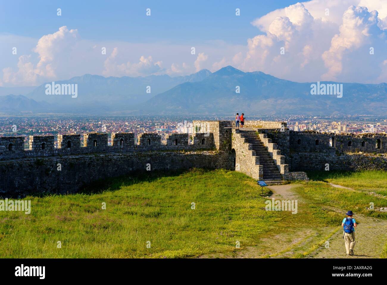 Fortezza Muro, Castello Di Rozafa, Kalaja E Rozafës, Shkodra, Shkodër, Qk Shkodra, Albania Foto Stock
