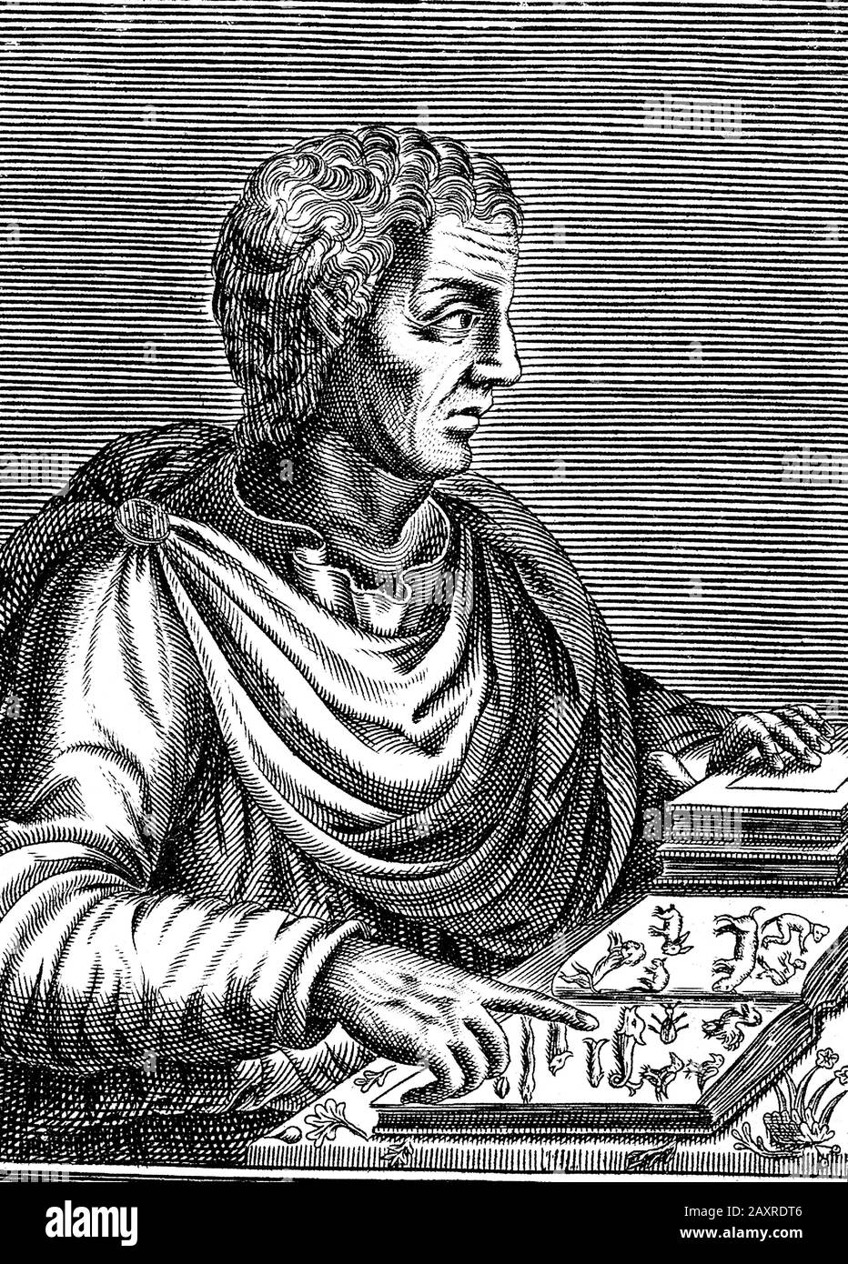 Il celebre scrittore di Roma antica, filosofo e naturalista PLINIO il VECCHIO ( Gaius Plinius Secundus , Pliny the Elder ) (ad 23ca –79 ). Ritratto di incisore non intrisificato, pubblicato nel 1670 . - NATURALISTA - SCIENZA - SCIENZE - SCENZIATO - SCRITORE - LETTERATURA - LETTERATURA - FILOSOFIA - FILOSOFIA - INCISIONE - INCISIONE - ILLUSTRAZIONE - ILLUSTRAZIONE - ANTICA ROMA --- ARCHIVIO GBB Foto Stock