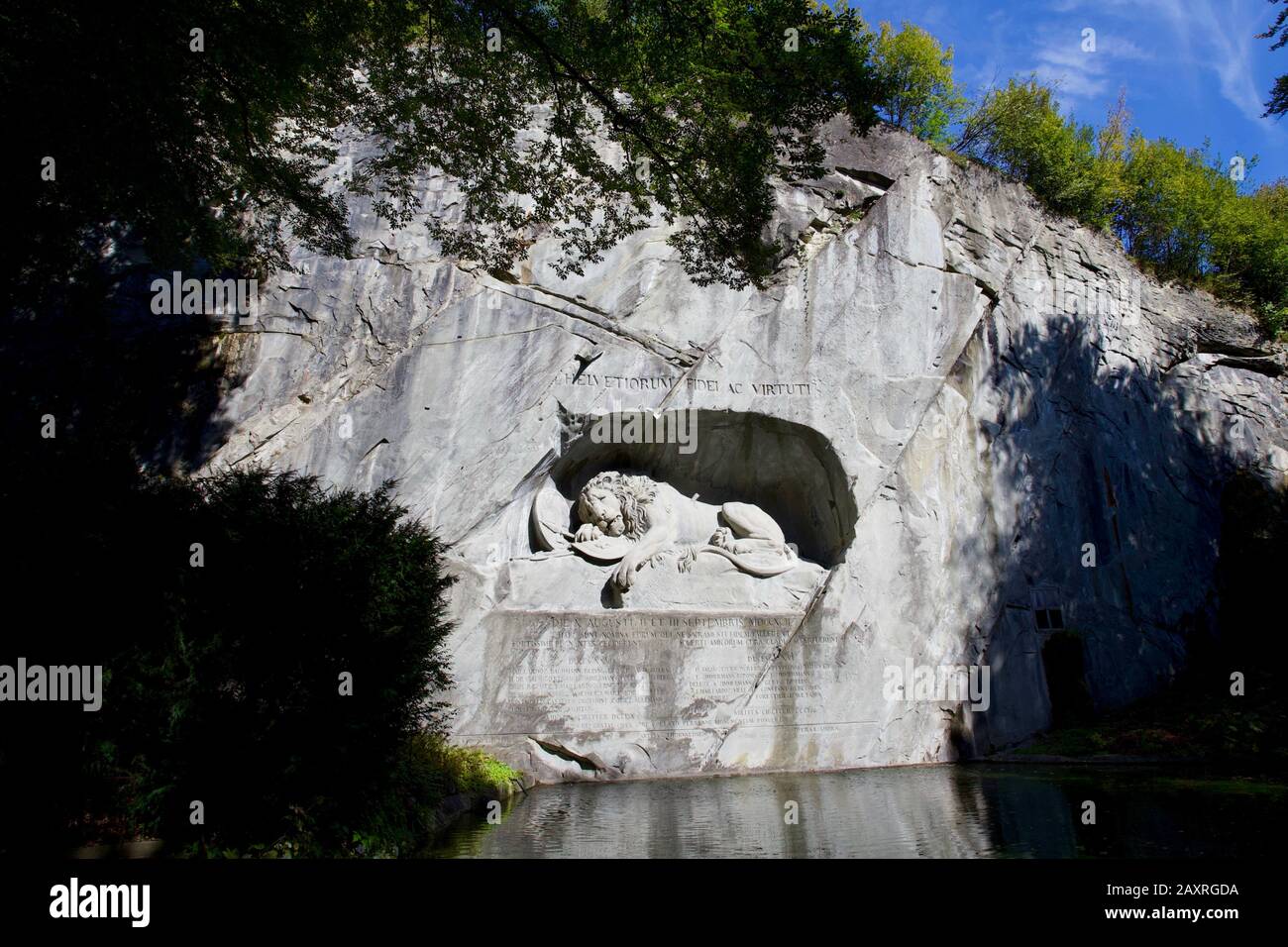 Monumento del Leone o il Leone di Lucerna, Lucerna, Svizzera. Foto Stock