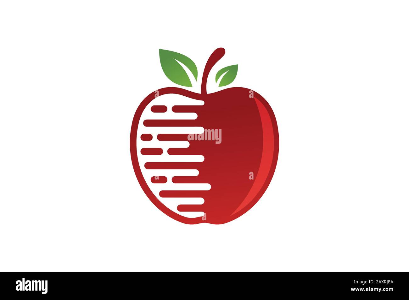 Logo Fast Fresh Apple Fruit Delivery Service, identità Fresca e sana. Design del negozio di frutta Illustrazione Vettoriale