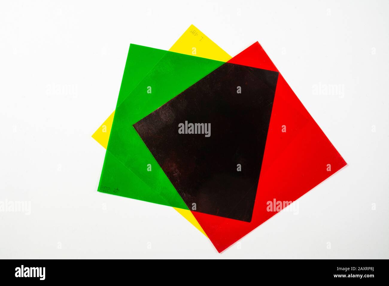 Vecchi filtri a colori Agfa-Gevaert in maniche in cartone originali Foto Stock