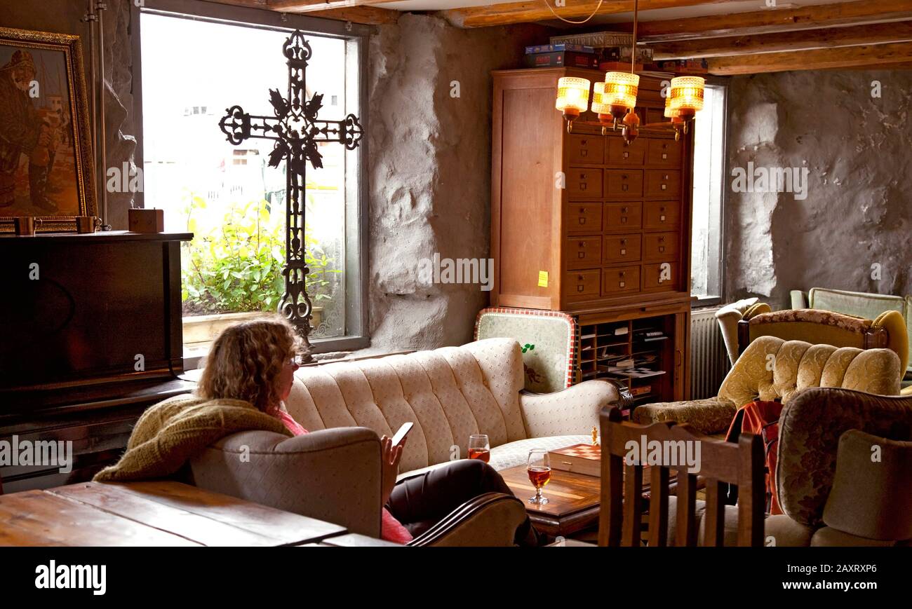 Cafe, città, Islanda, Reykjavik, capitale Foto Stock