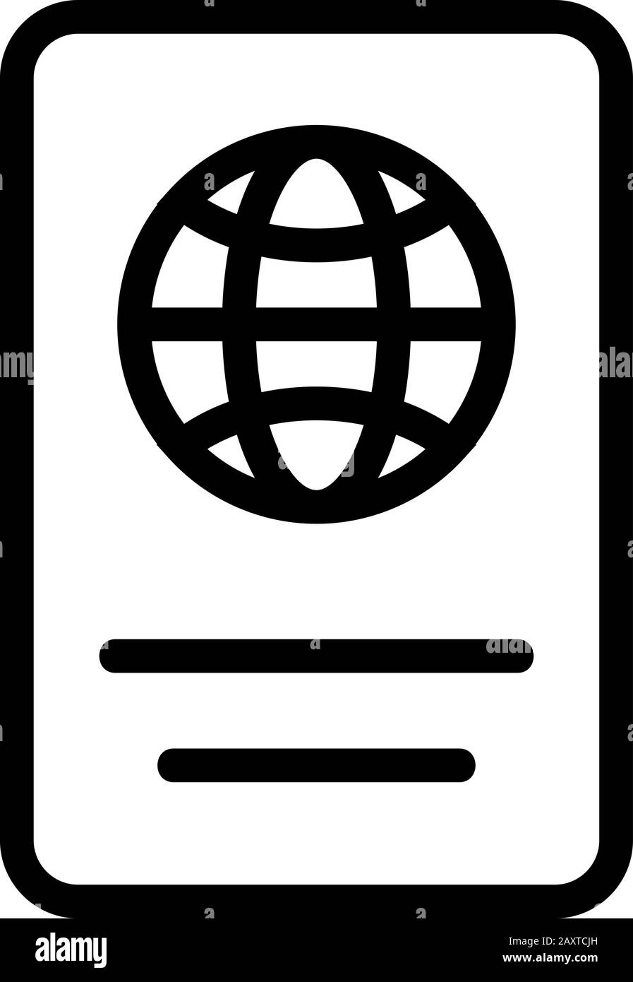 Icona di passaporto vettore. Isolate il simbolo di contorno illustrazione Illustrazione Vettoriale