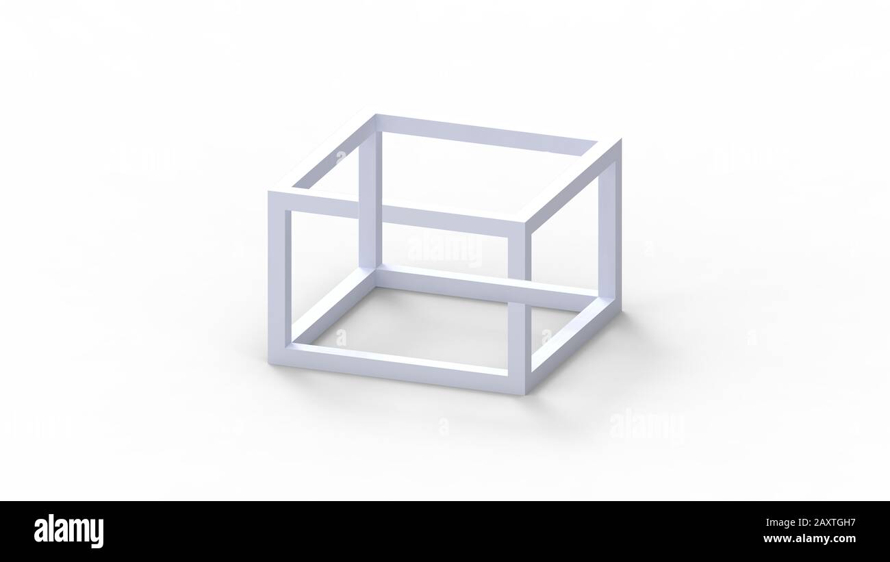 Rendering 3D di un'illusione Escher ottica generata da un computer Foto Stock