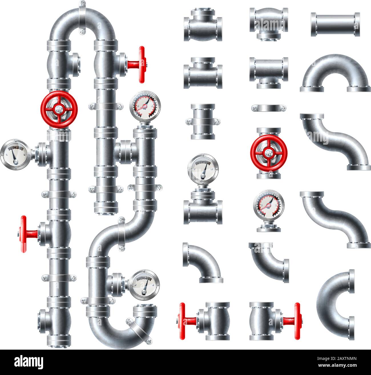 Tubi Acqua Tubazioni Tubazioni Tubazioni Tubazioni Tubazioni Tubazioni Gas Tubazioni Illustrazione Vettoriale