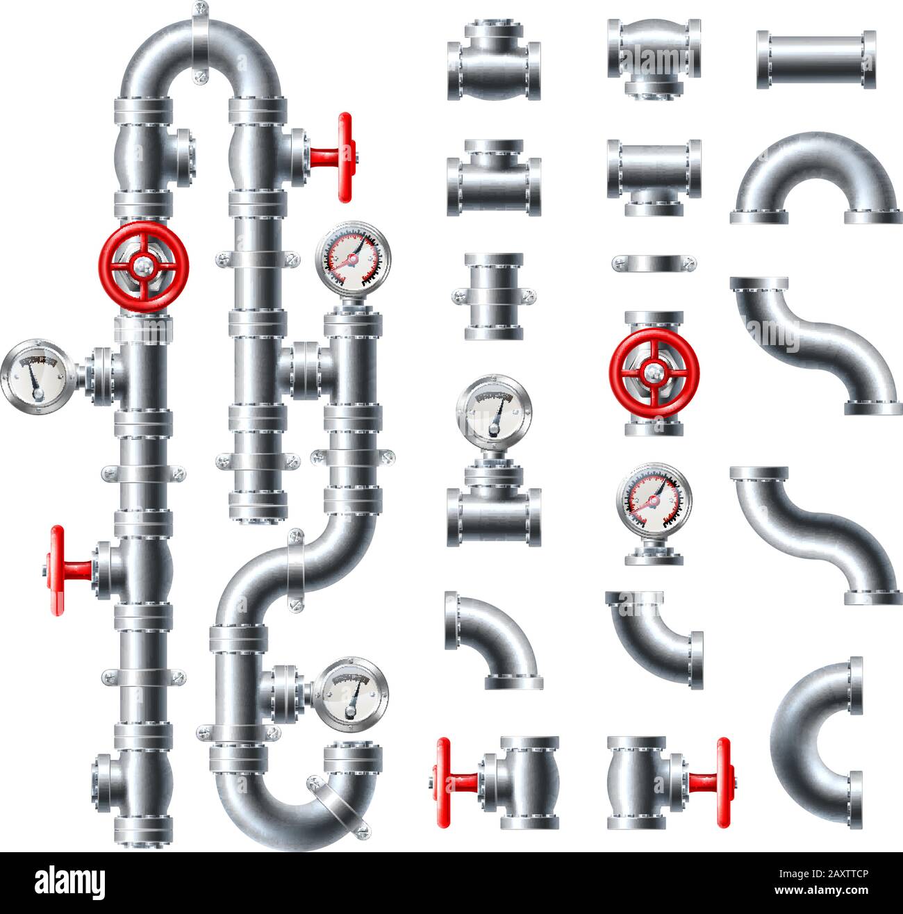 Tubi Acqua Tubazioni Tubazioni Tubazioni Tubazioni Tubazioni Tubazioni Gas Tubazioni Illustrazione Vettoriale